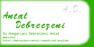 antal debreczeni business card